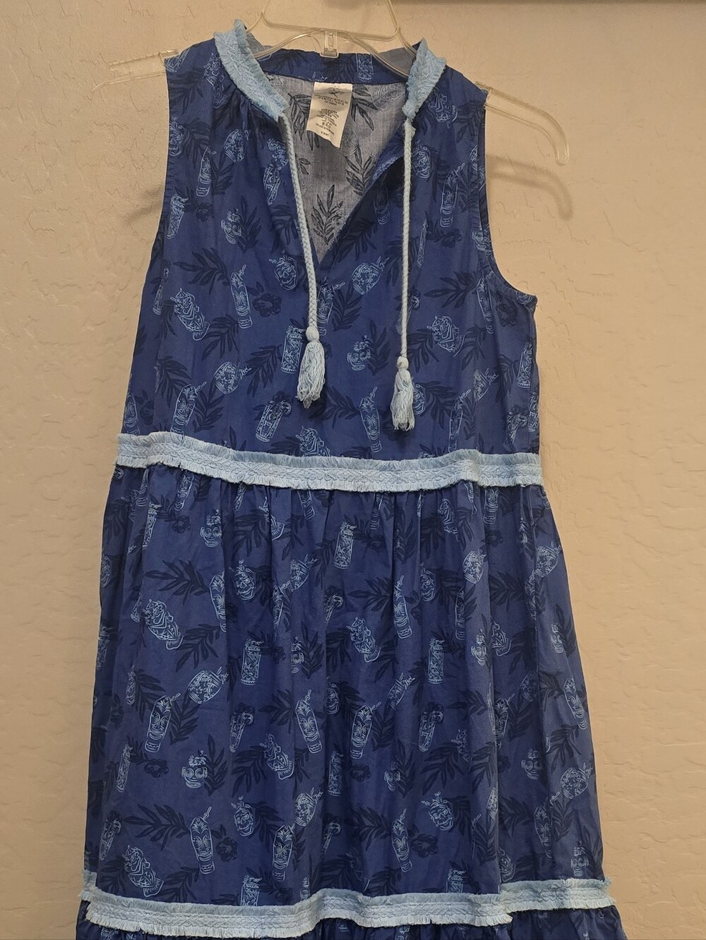 Disney Parks Trader Sam's Blue Tiki Grotto Printed Cotton Maxi Dress, XS - Picture 4 of 16